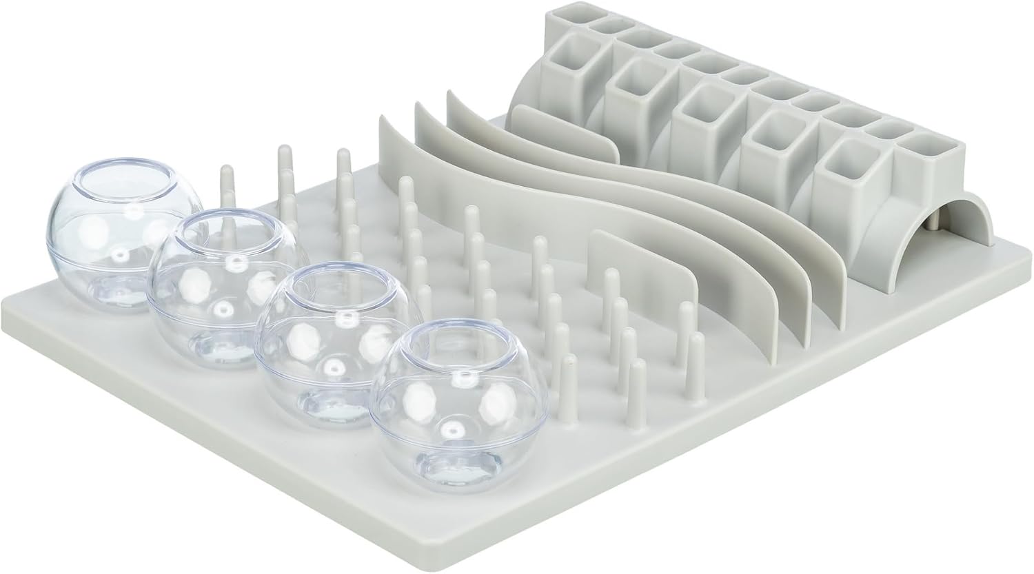 TRIXIE 5-in-1 Fun Board B001O8L2UO — actual Amazon listing photograph of the gray board with five modules and clear globes